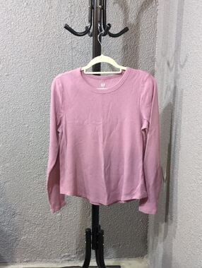 GAP Long Sleeve Crewneck Top - Dusty Rose
